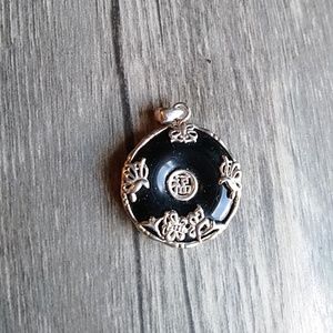 Black Onyx and Sterling Silver pendant